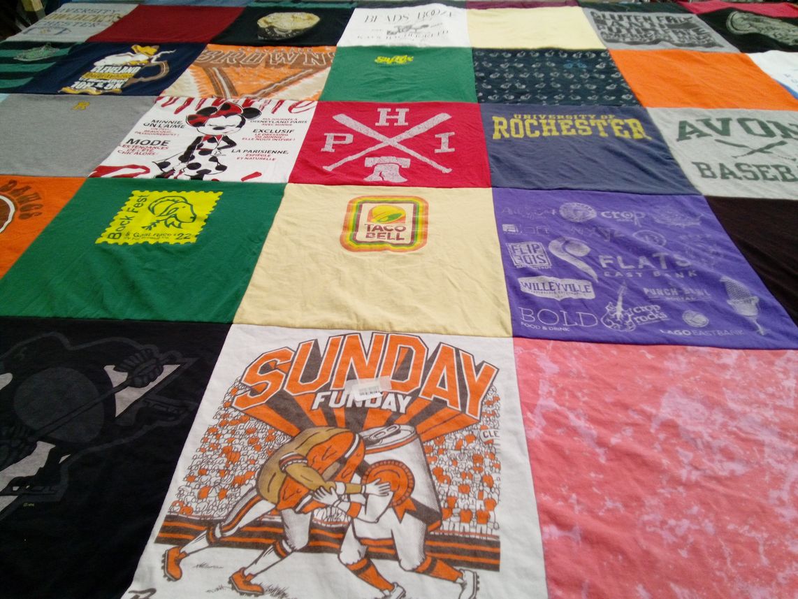 T-shirt quilt from university of rochester by Katerina from NY