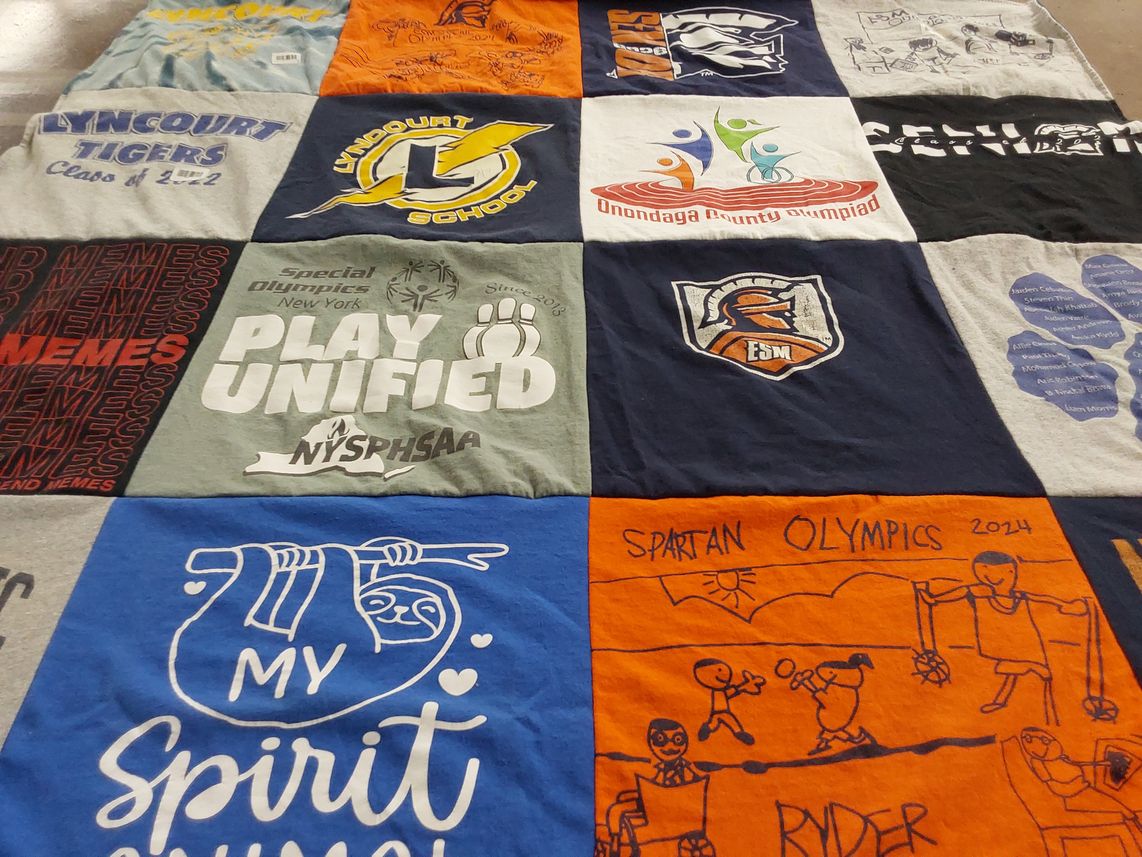 T-shirt quilt featuring lyncourt tigers by Crystal from NY