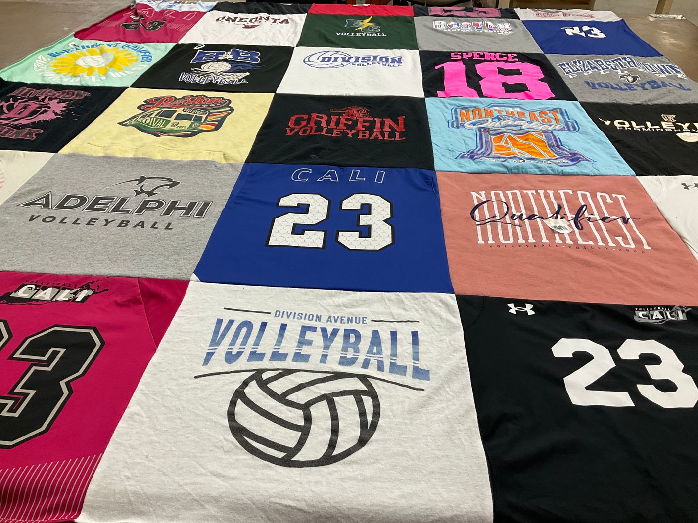 T-shirt quilt from adelphi university, northeast university by Nancy from NY