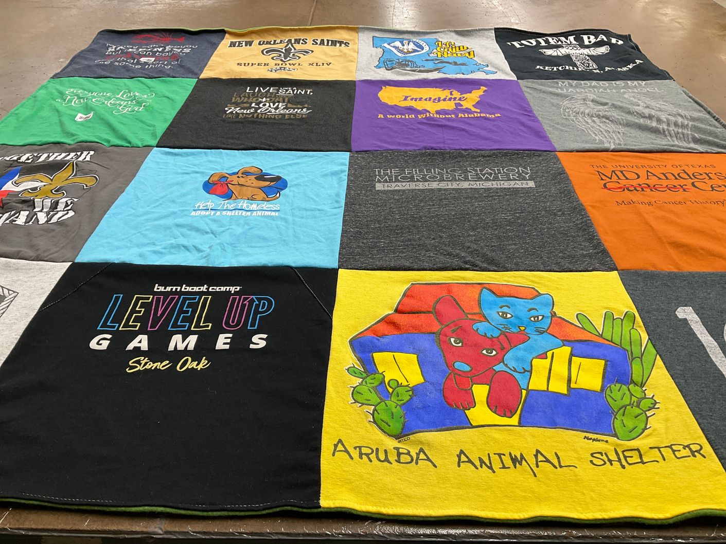 T-shirt quilt featuring new orleans saints by Rhonda from TX