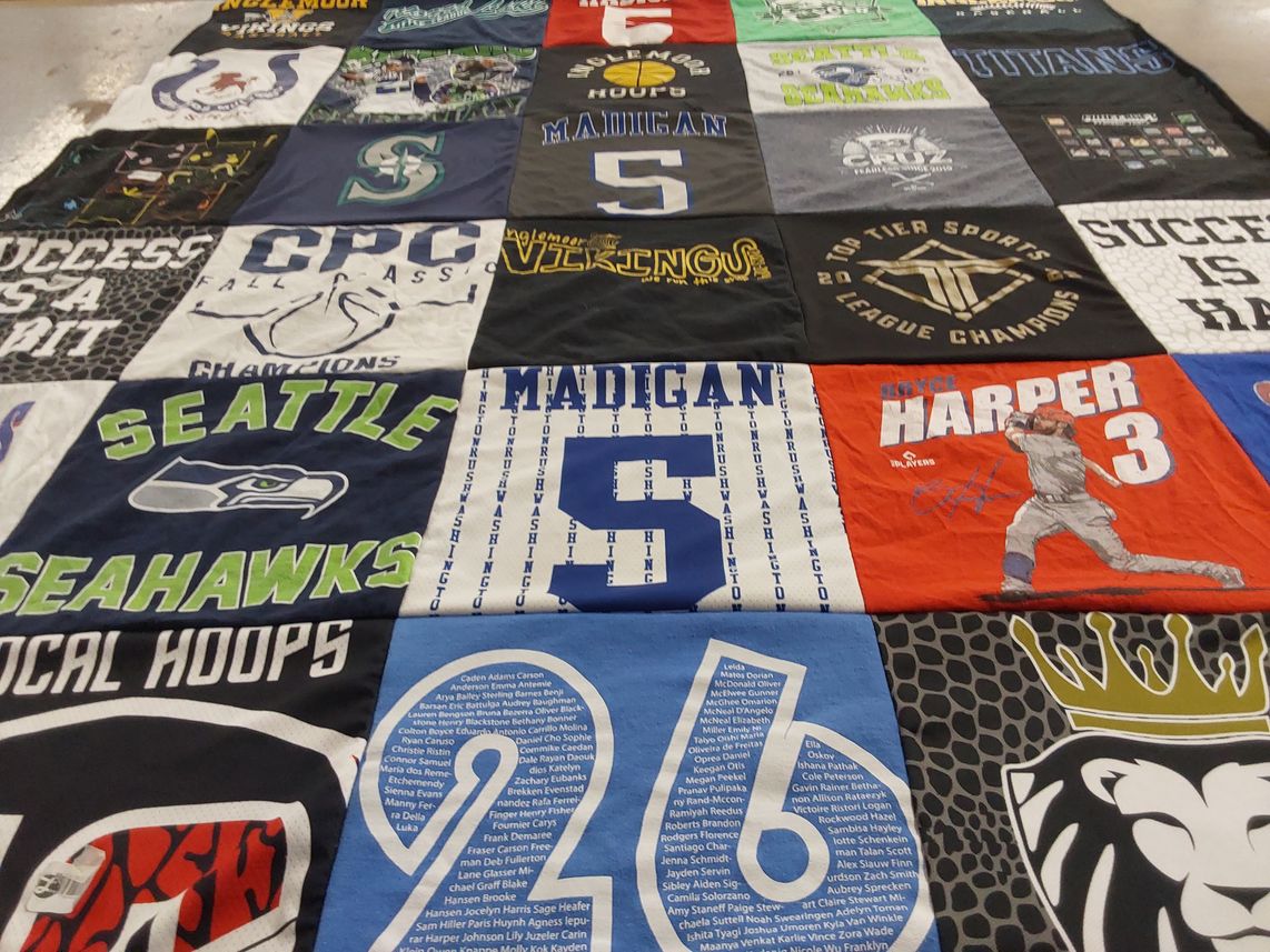 T-shirt quilt featuring seattle seahawks by Jennifer from WA