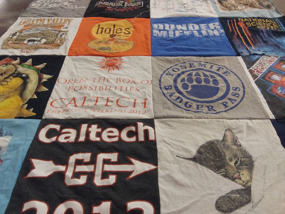 T-shirt quilt featuring caltech cross country by James from MN