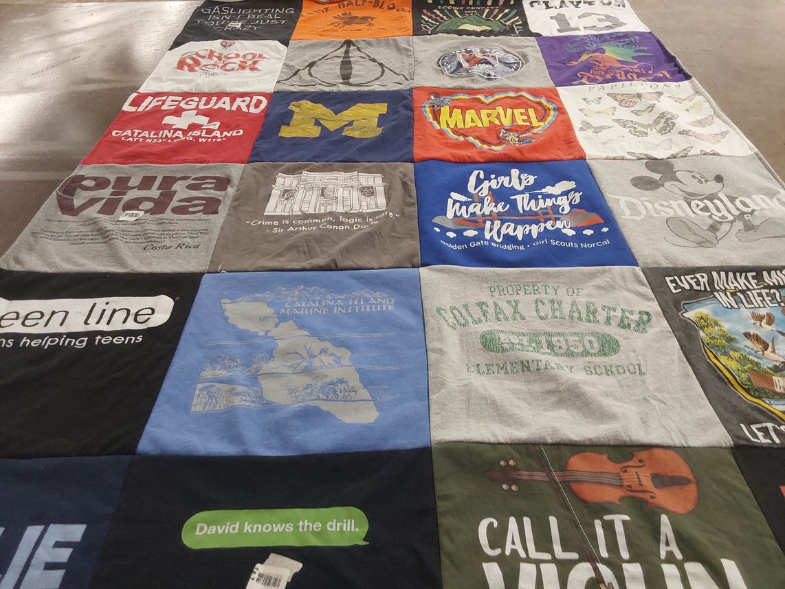 T-shirt quilt from colfax charter elementary school by Amy from CA