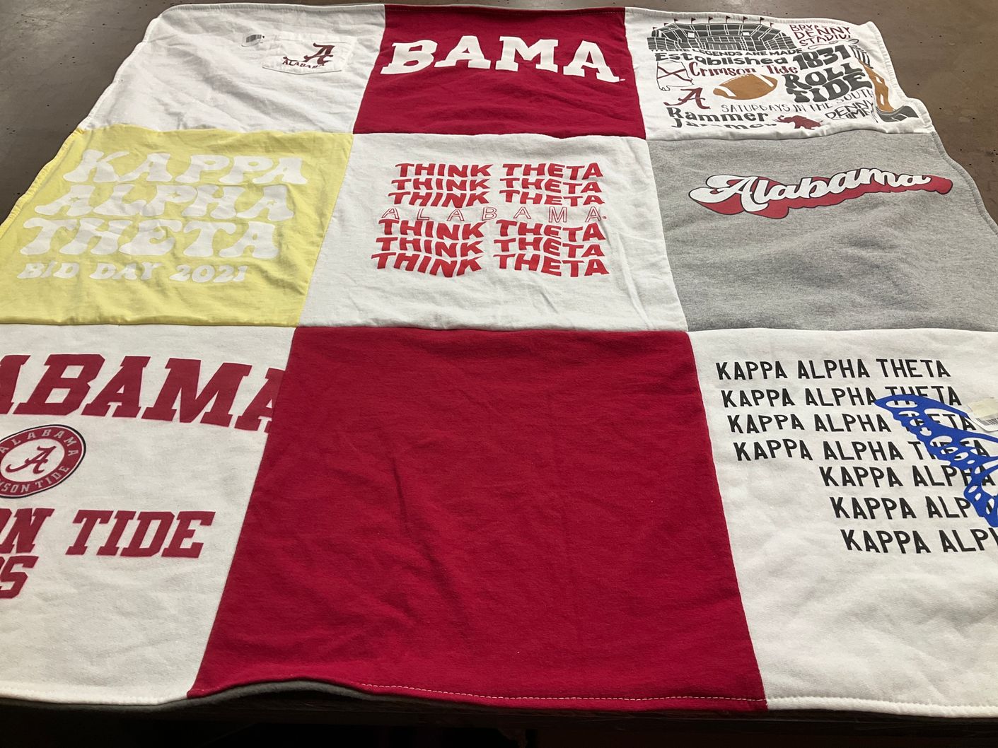 T-shirt quilt featuring alabama crimson tide by Mary from MA