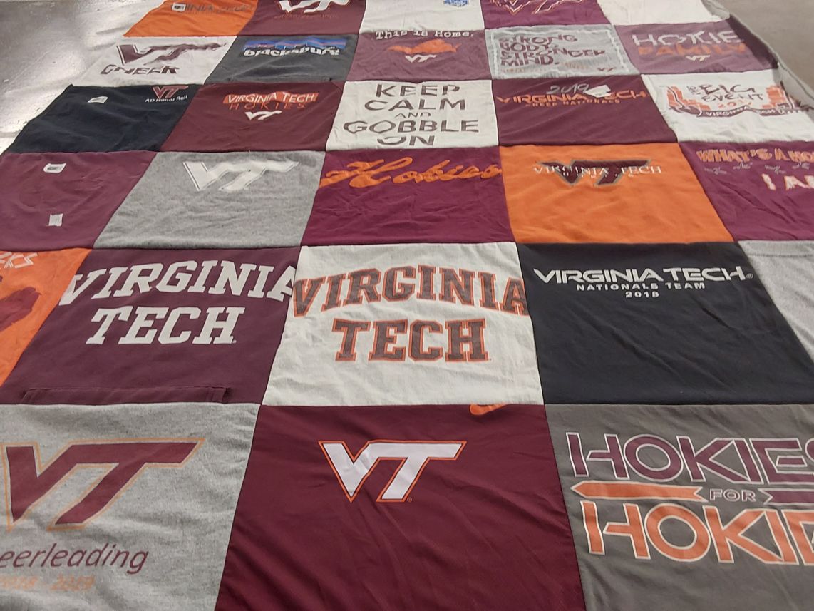 T-shirt quilt featuring virginia tech hokies by Sonny from VA