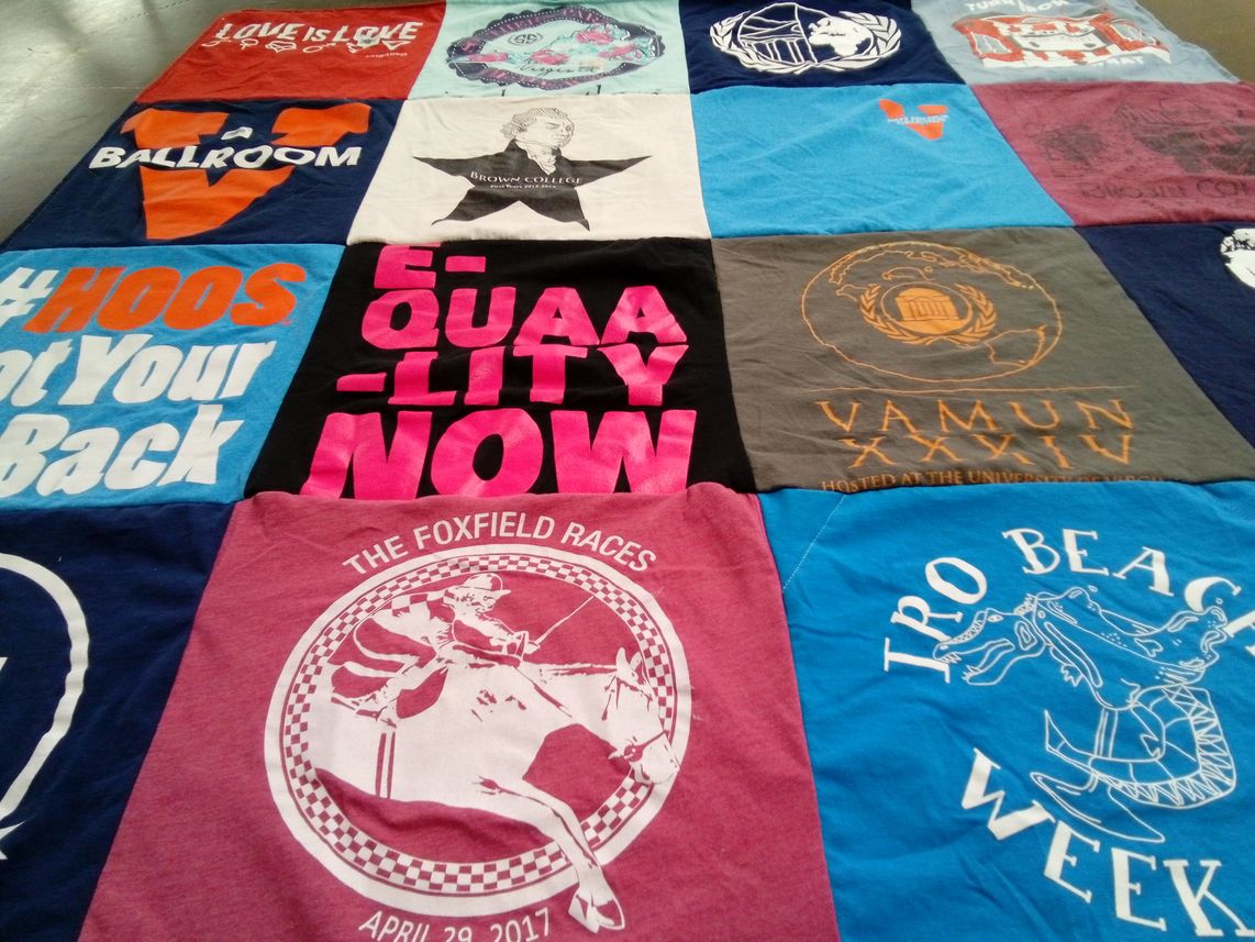 T-shirt quilt from university, brown college by Noor from MD