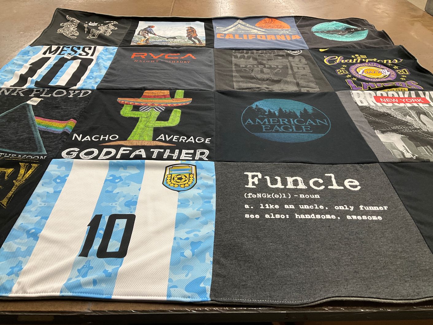 T-shirt quilt featuring argentina national football team by Betty from CA