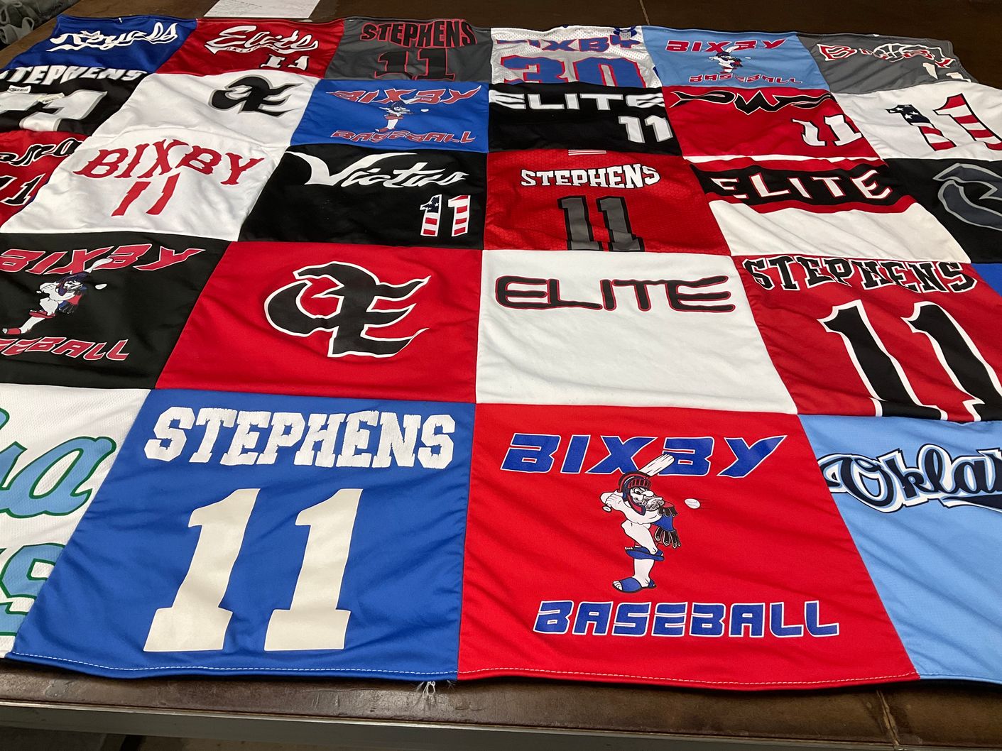 T-shirt quilt featuring bixby baseball by Amanda from OK
