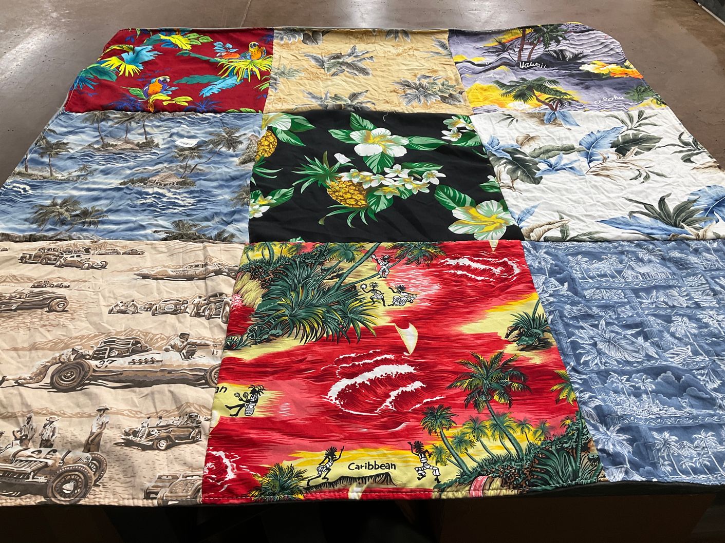 T-shirt quilt with tropical, paradise themes by Daniel from NJ