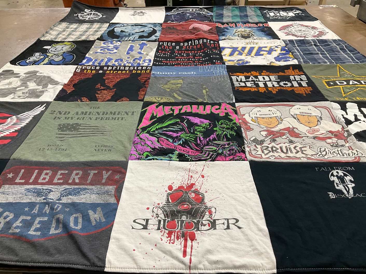 T-shirt quilt featuring detroit red wings by Wyatt from MI