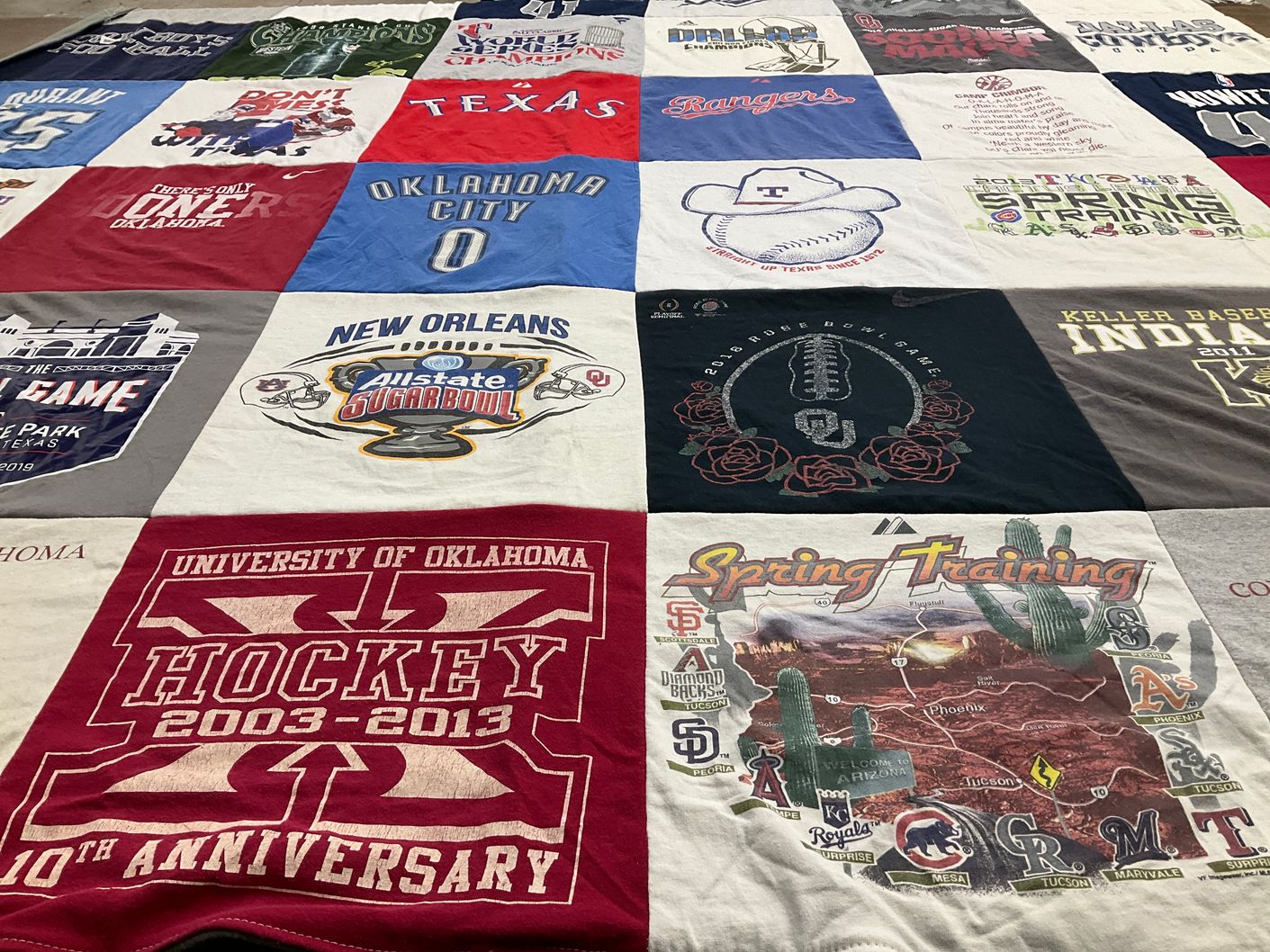 T-shirt quilt from university of oklahoma by Alexander from TX