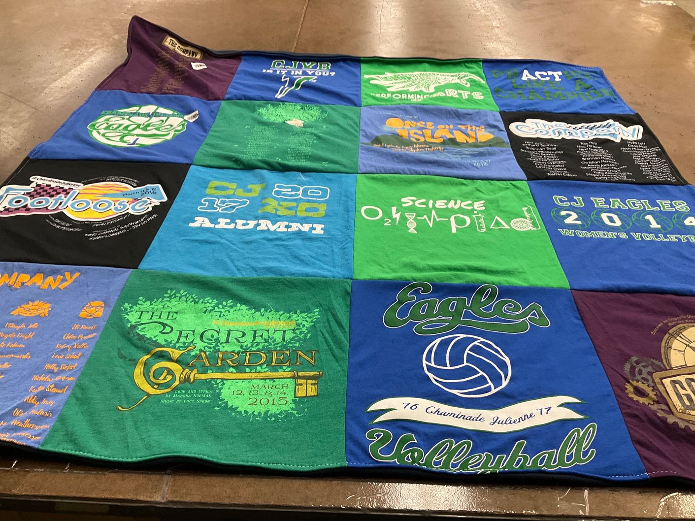 T-shirt quilt featuring cj eagles women's volleyball by Katherine from OH