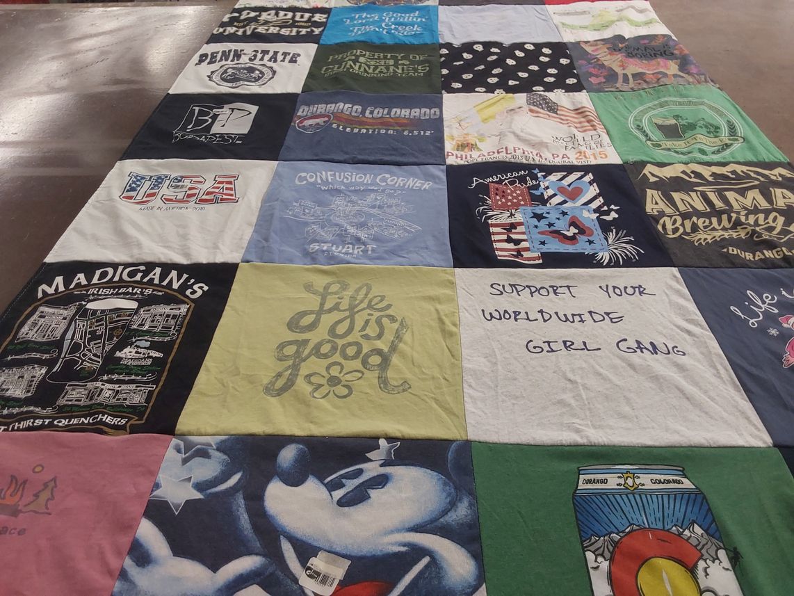 T-shirt quilt from purdue university, penn state university by Carol from NJ