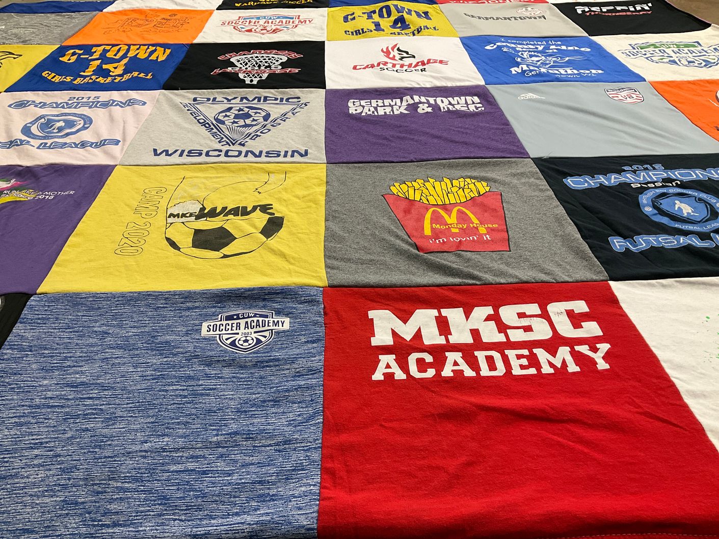 T-shirt quilt featuring mksc academy, germantown girls basketball by Leigh from WI