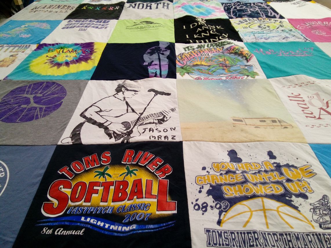 T-shirt quilt from toms river north high school by Sam from NJ