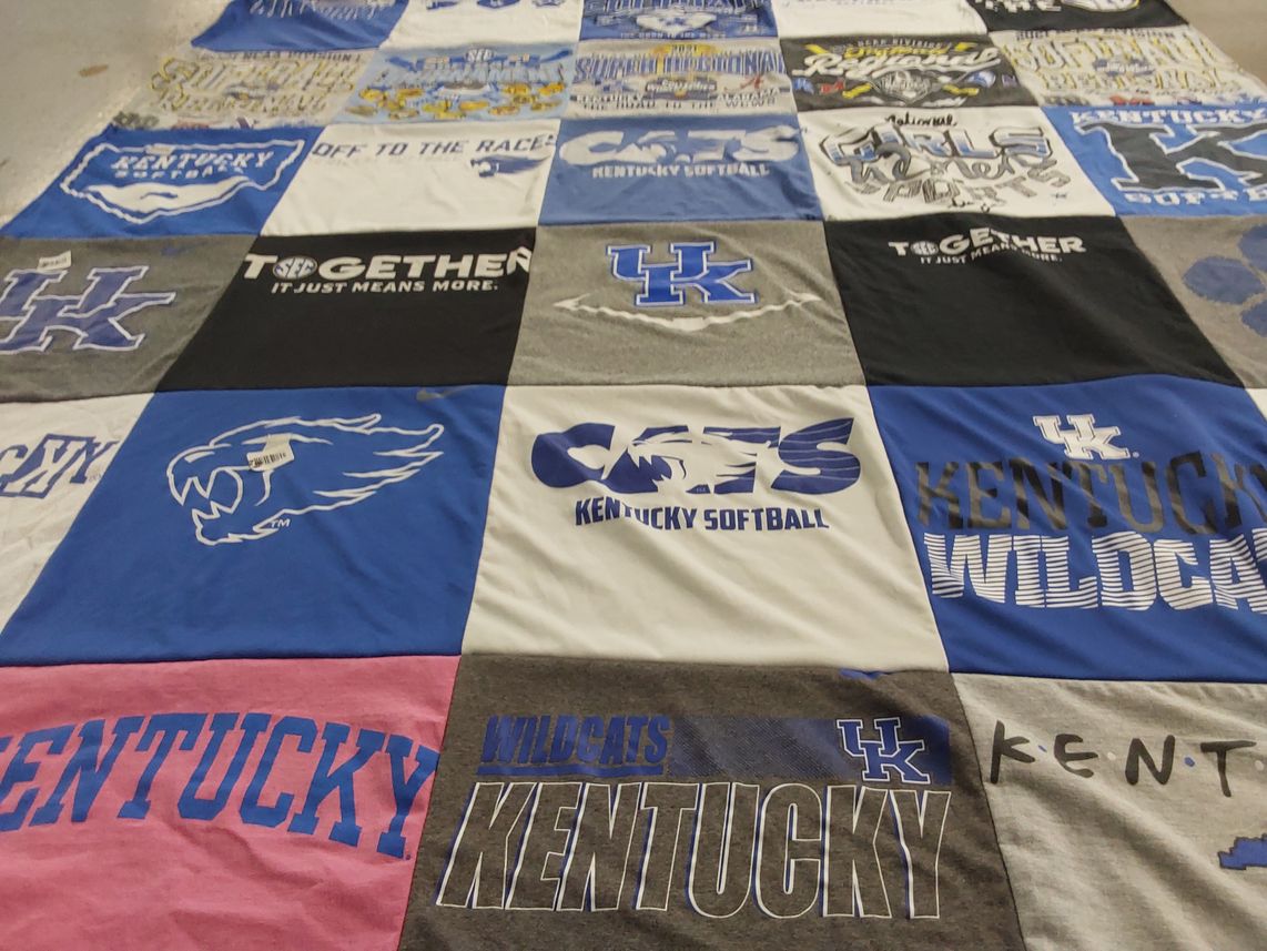 T-shirt quilt featuring kentucky wildcats by Mona from MS