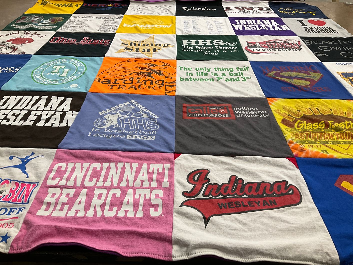 T-shirt quilt featuring cincinnati bearcats by Mark from OH