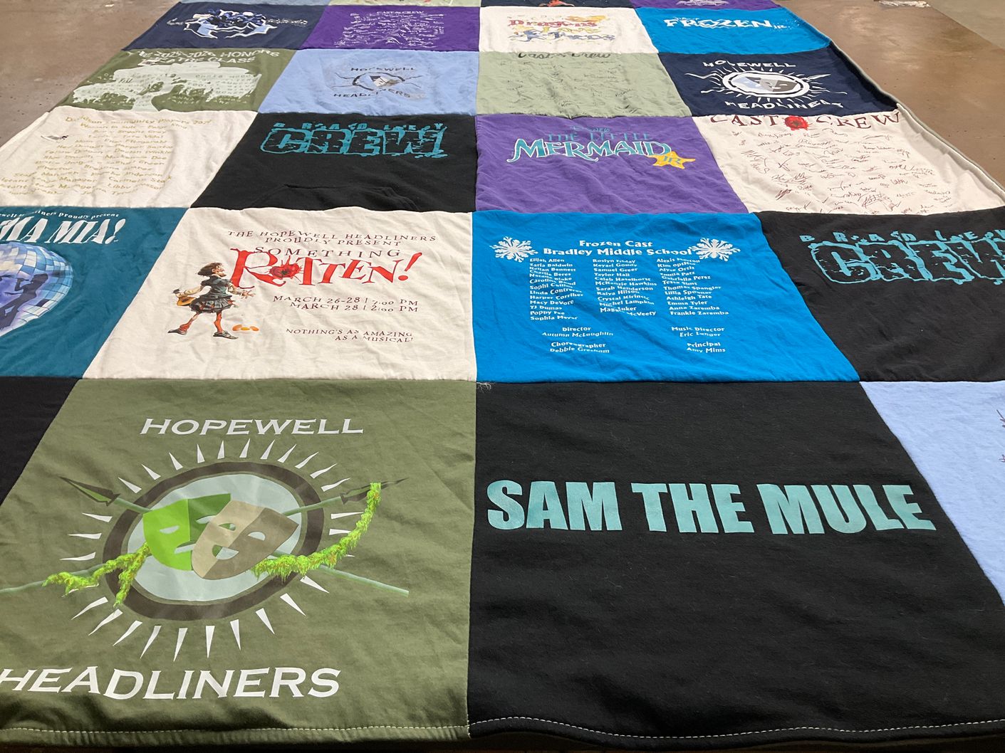 T-shirt quilt from bradley middle school, hopewell high school by Aaryn from NC