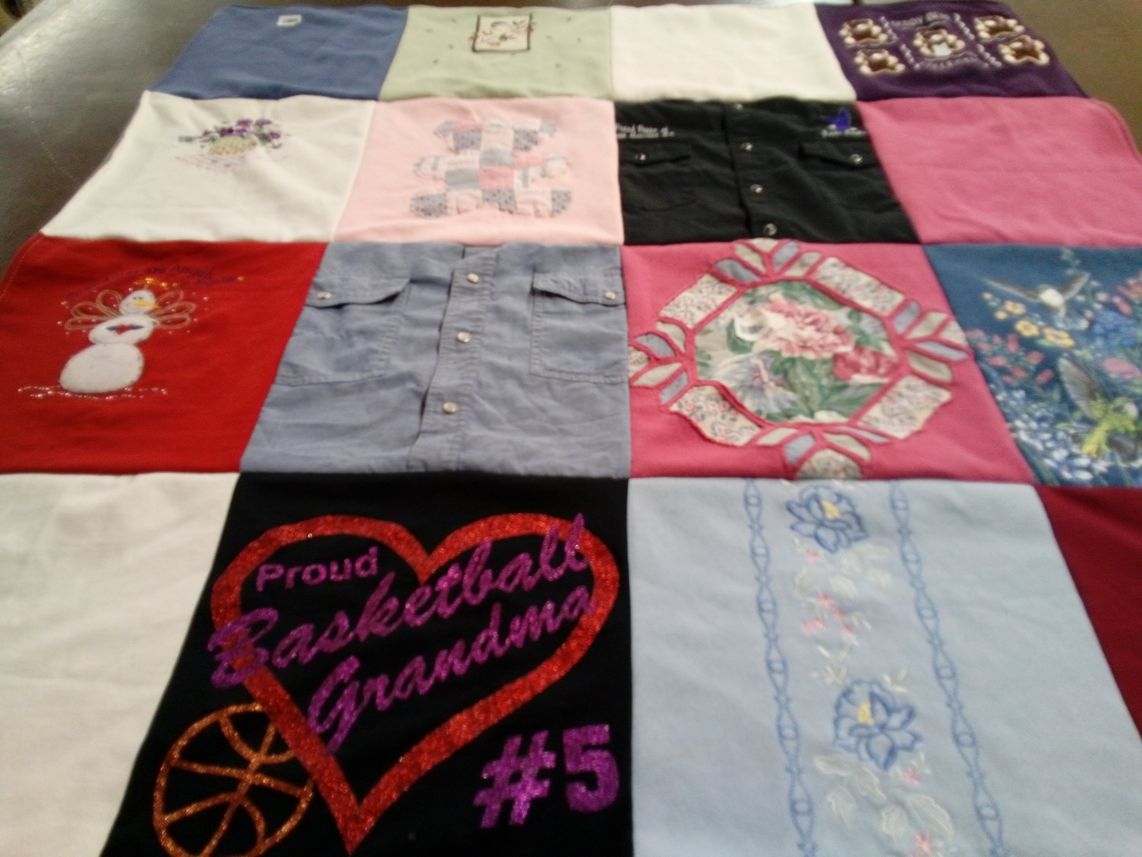 T-shirt quilt with basketball themes by Cynthia from CO