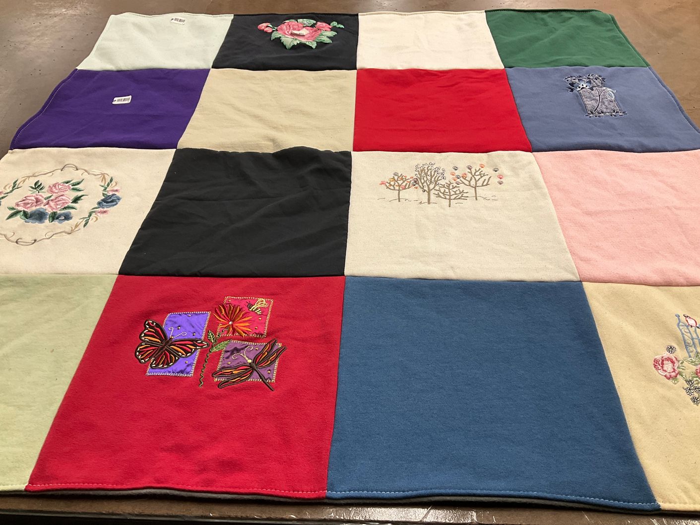 T-shirt quilt with crafting, sewing themes by Cynthia from CO