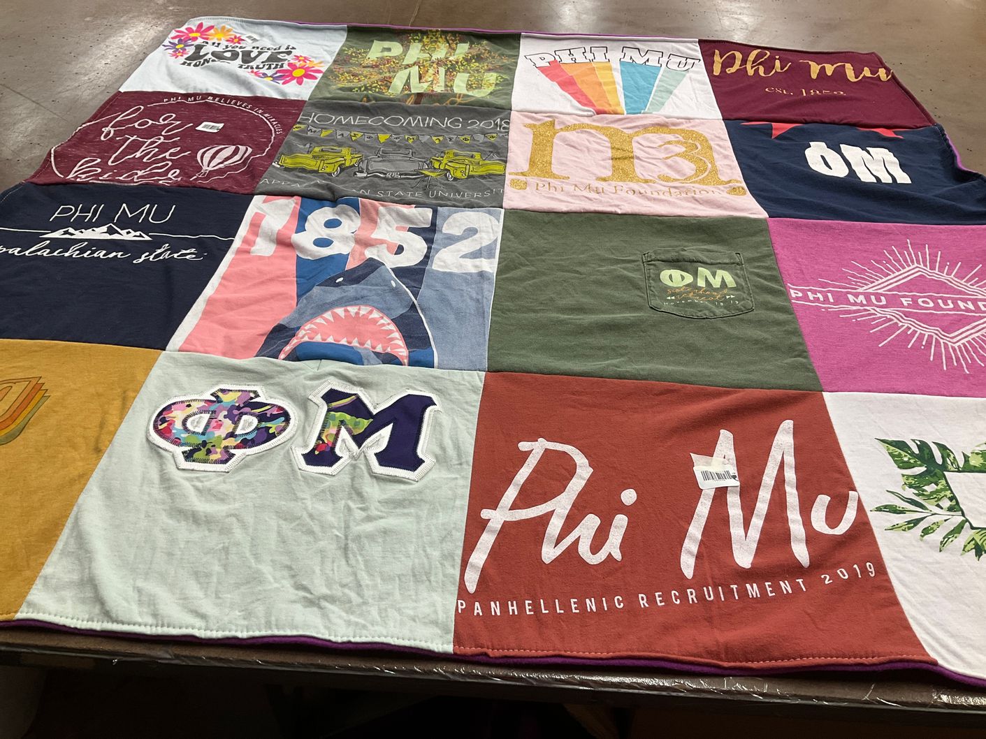 T-shirt quilt from appalachian state university by Jake from NC