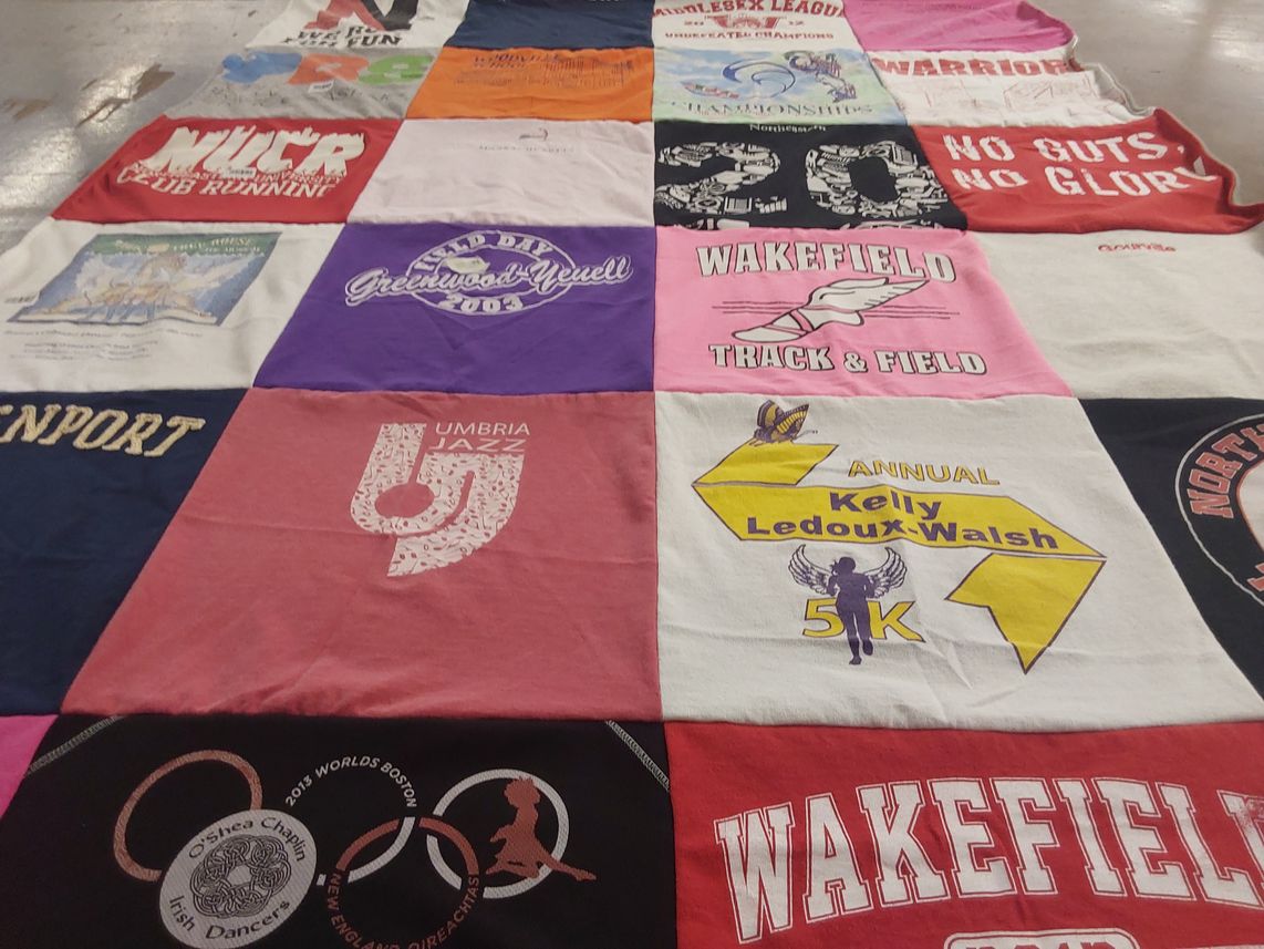 T-shirt quilt featuring warriors by Laurel from MA