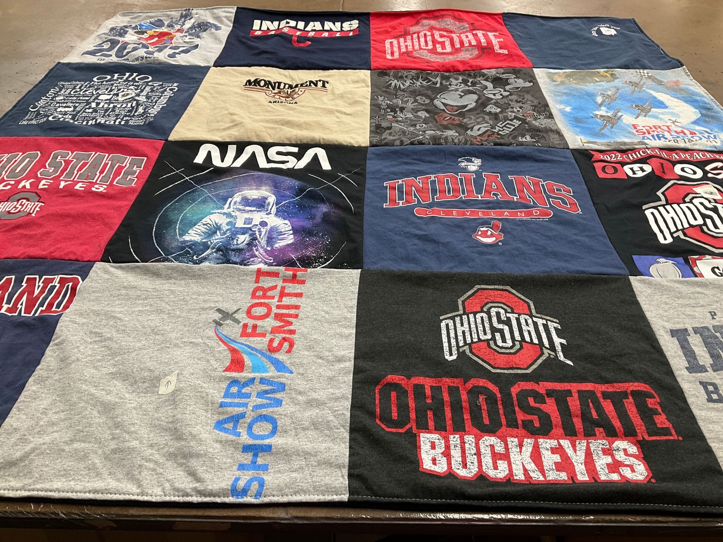T-shirt quilt featuring ohio state buckeyes by Cheryl from FL