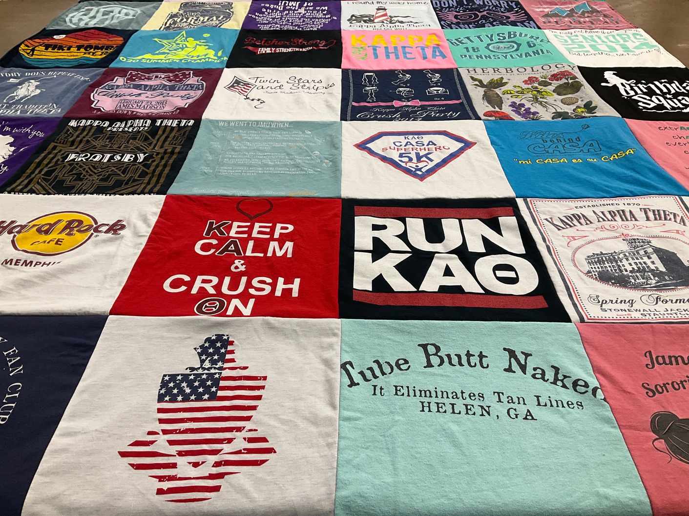 T-shirt quilt from kappa alpha theta sorority by Sarah from VA