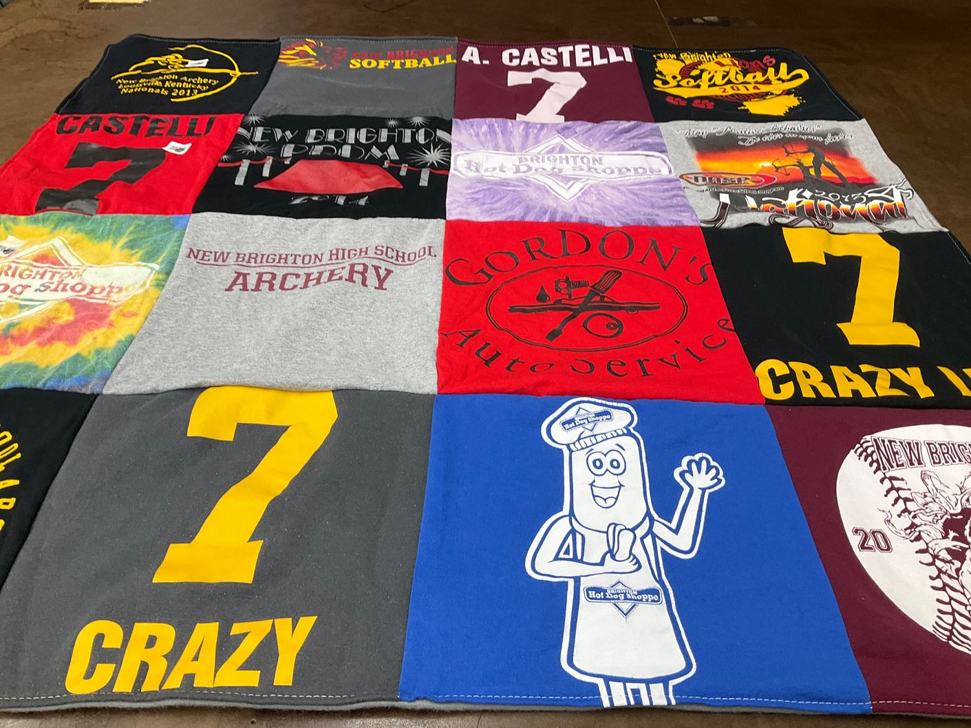 T-shirt quilt from new brighton high school by Annamarie from PA