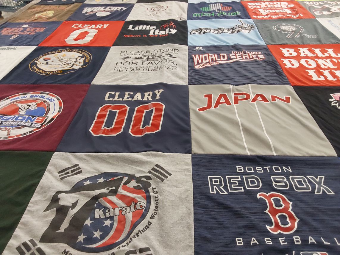 T-shirt quilt featuring boston red sox baseball by Cleary from CT