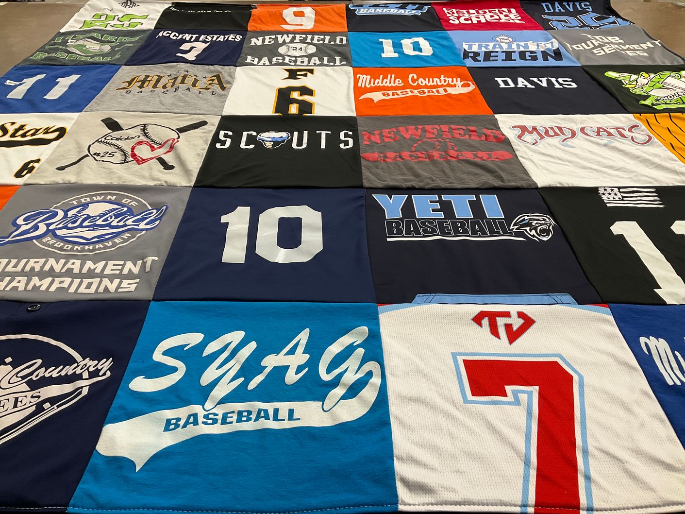 T-shirt quilt featuring newfield high school baseball, yeti baseball by colleen from NY