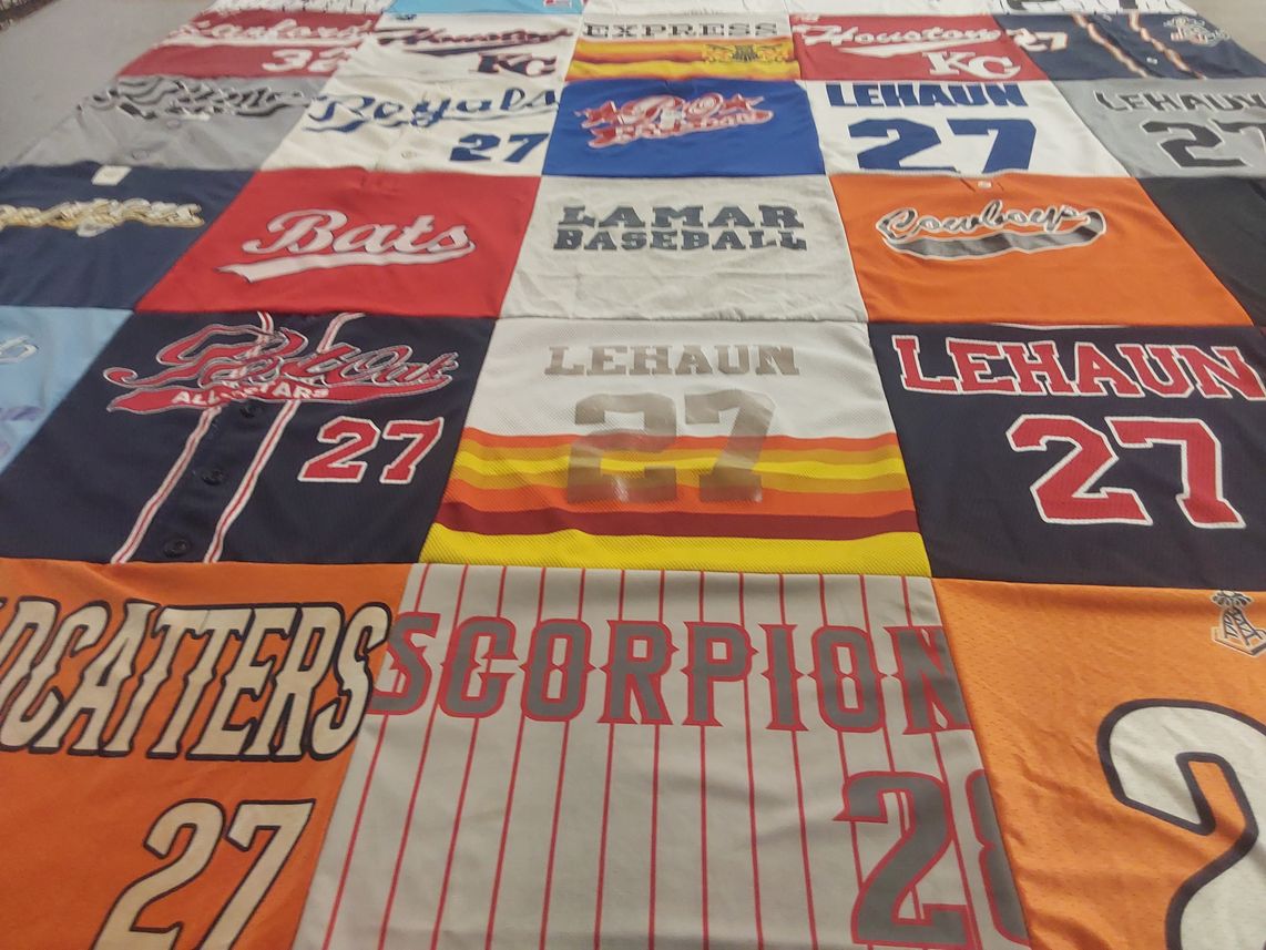 T-shirt quilt featuring lamar baseball by Maggie from TX