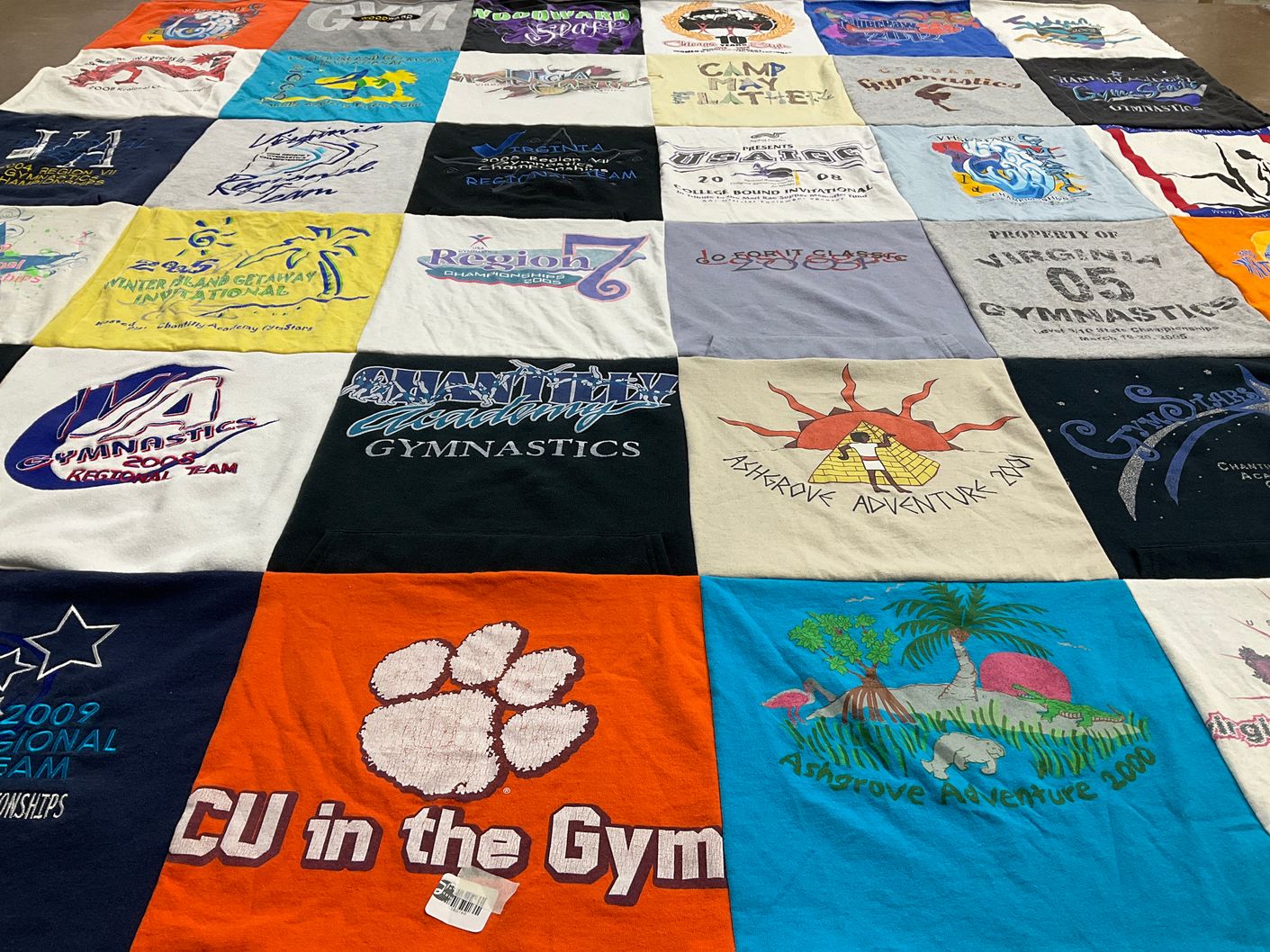 T-shirt quilt featuring virginia gymnastics, regional gymnastics team by Adam from VA