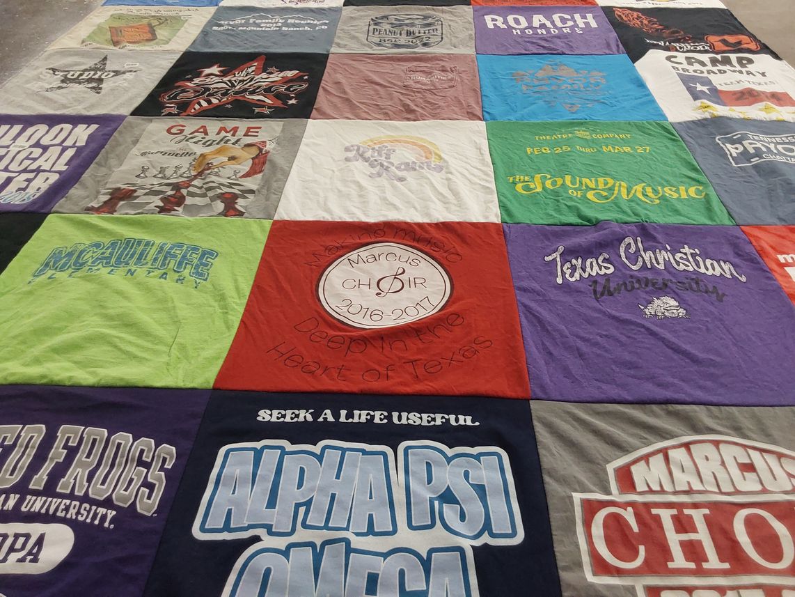 T-shirt quilt from texas christian university by Savannah from TX