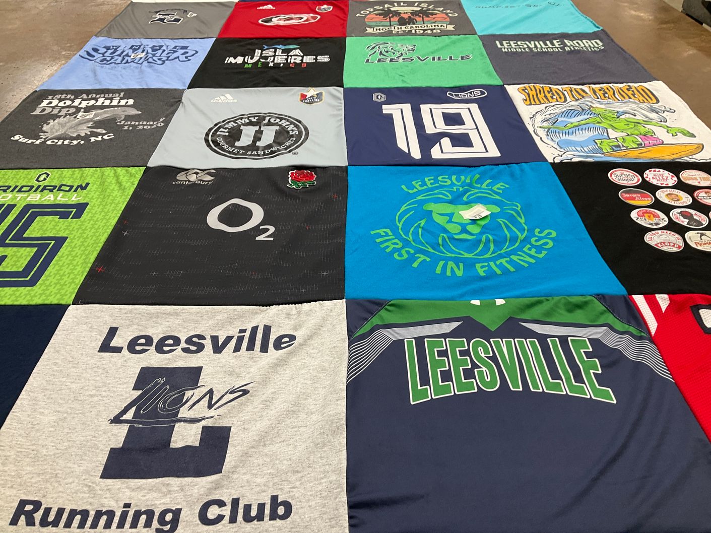 T-shirt quilt featuring leesville lions by Jodi from NC