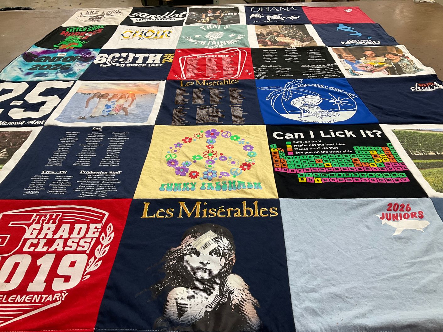 T-shirt quilt from elementary school by Leilani from MI