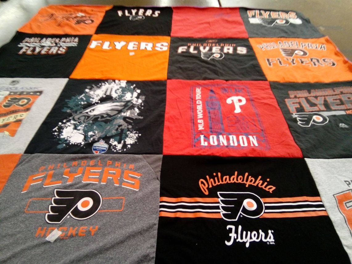T-shirt quilt featuring philadelphia flyers by Daniel from PA