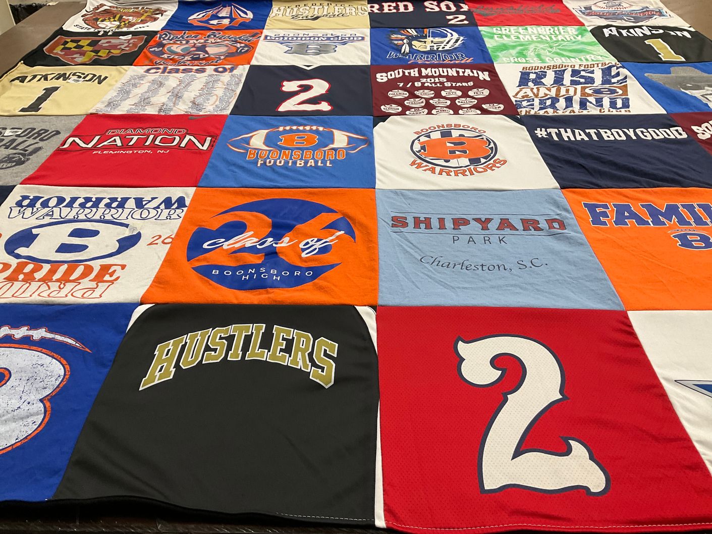 T-shirt quilt featuring boonsboro warriors by Samuel from MD