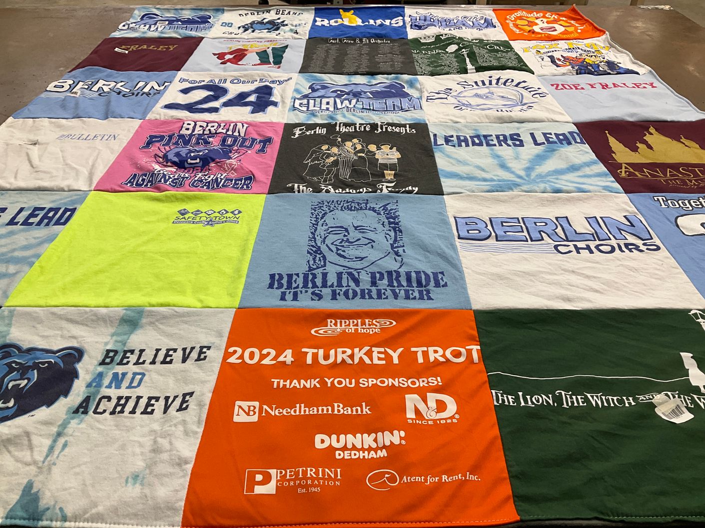 T-shirt quilt featuring berlin high school by Gianna from OH