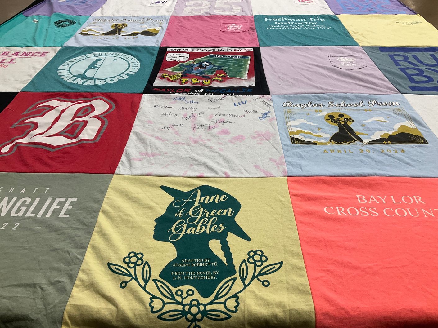 T-shirt quilt featuring baylor university cross country by Jeffrey from AZ