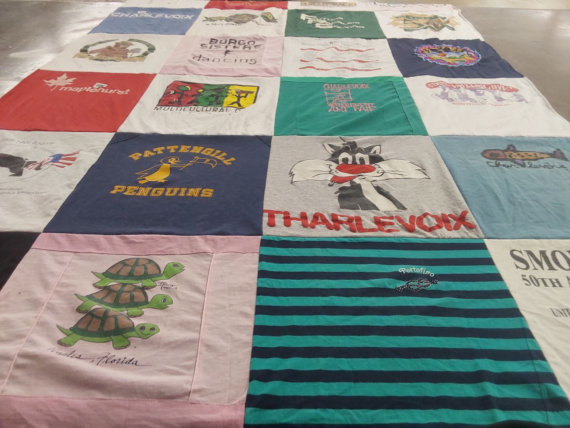 T-shirt quilt from pattengill middle school by Laurie Lesser from MI