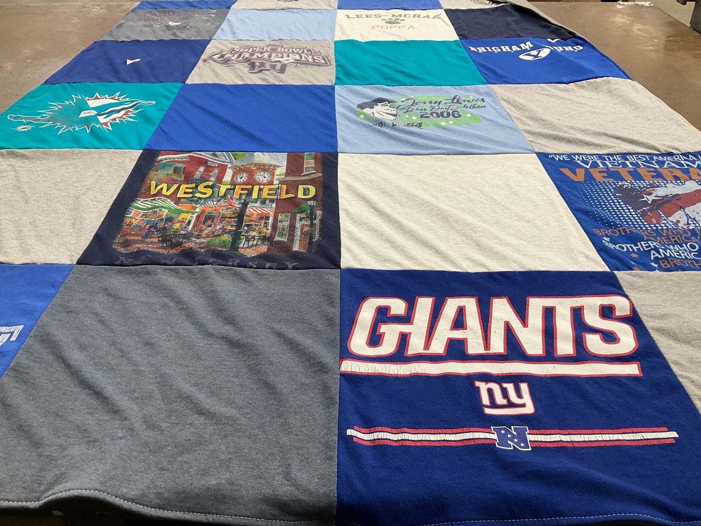 T-shirt quilt featuring new york giants by Virginia from FL