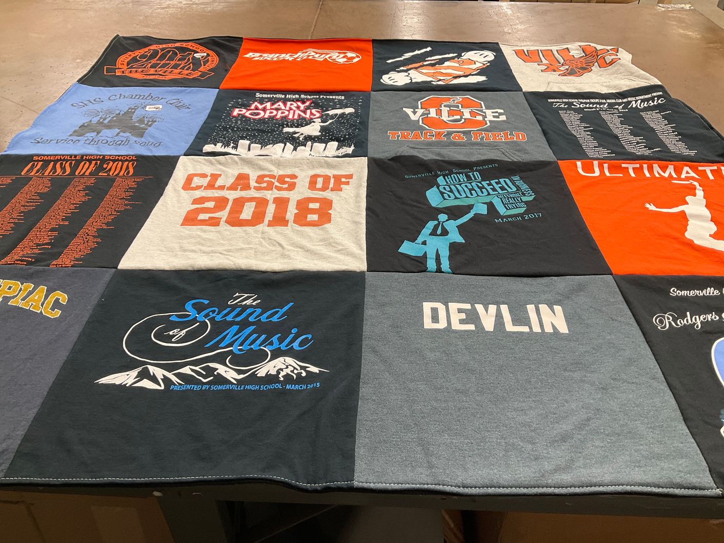 T-shirt quilt from somerville high school by Michelle from FL