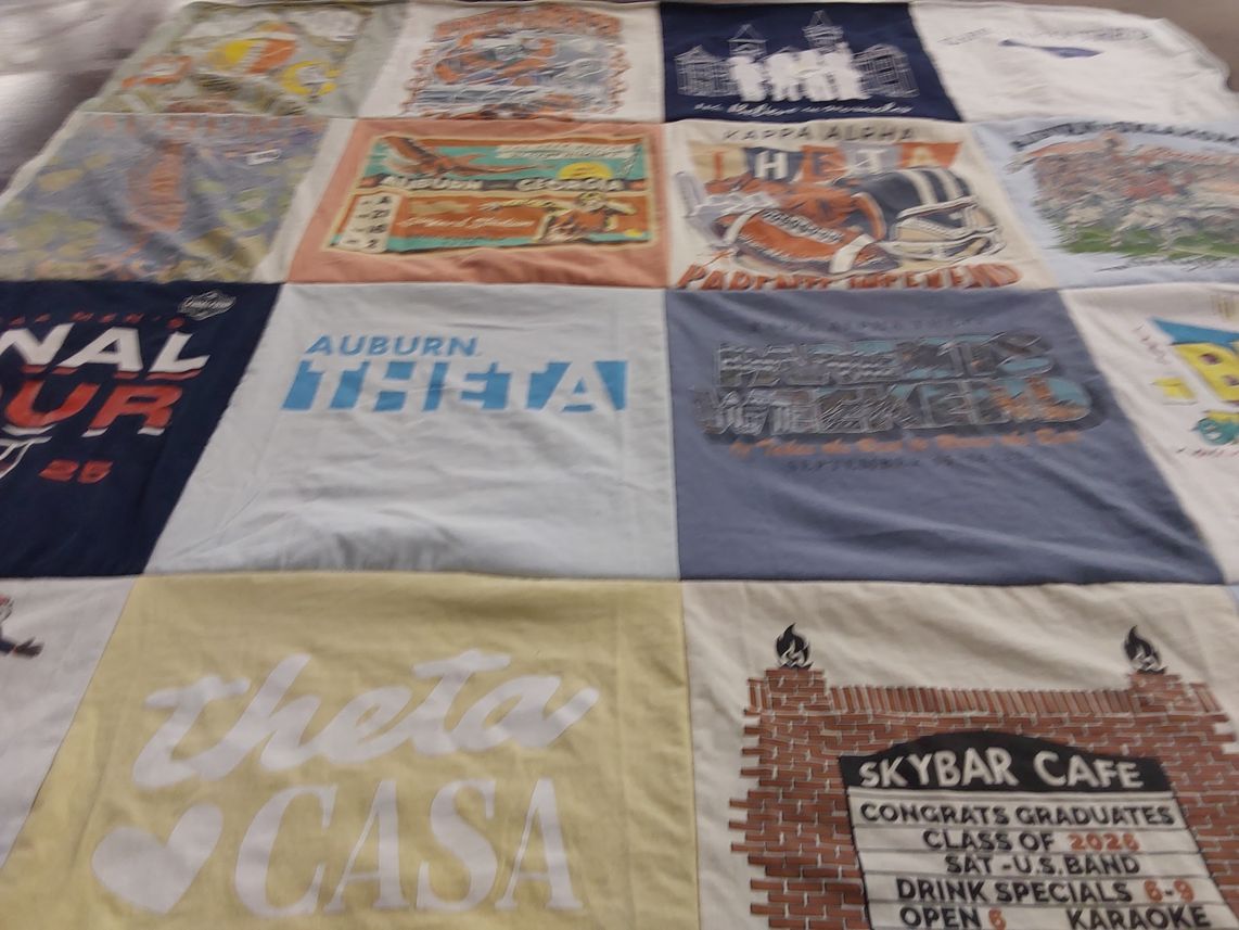 T-shirt quilt featuring auburn university football by Abigail from CO