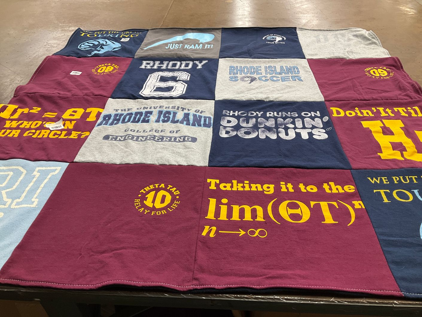 T-shirt quilt from the university of rhode island by Audrey from NC