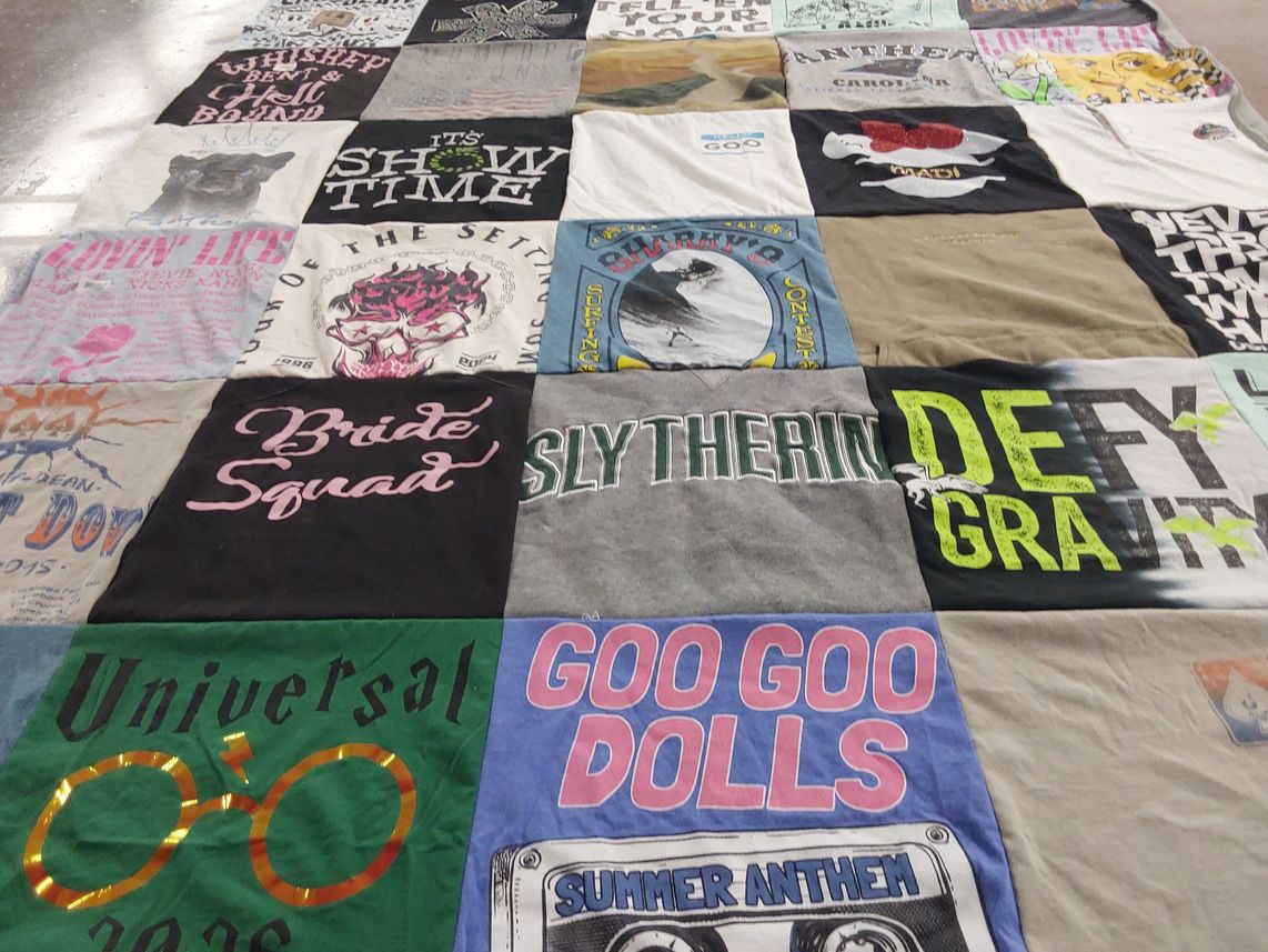 T-shirt quilt with music, weddings themes by Madison from NC