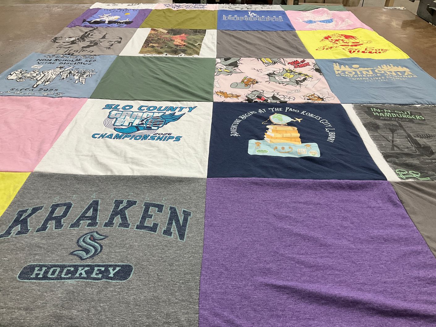 T-shirt quilt featuring kraken hockey by Nancy from CA