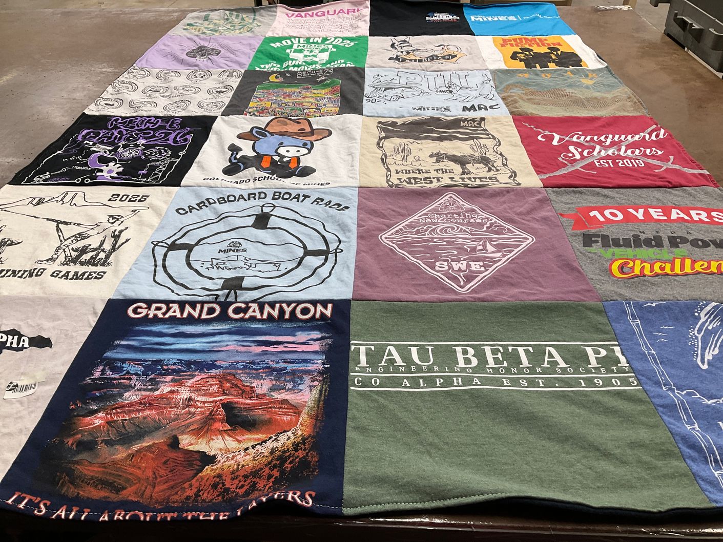 T-shirt quilt from colorado school of mines by Emmalea from KS