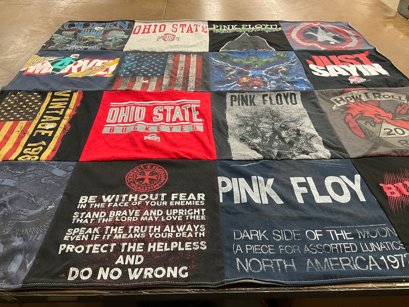 T-shirt quilt featuring ohio state buckeyes by Joyce from OH