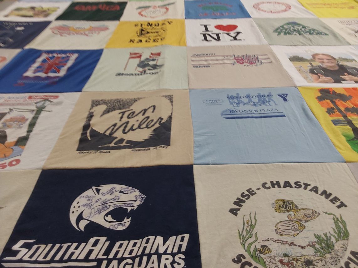 T-shirt quilt featuring south alabama jaguars by Douglass from AL